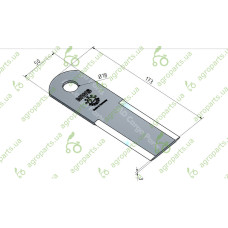 Ніж подрібнювача 50x3x173 D18 60-0170-04-01-0 MWS