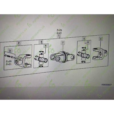 Карданний вал W2400 (Z23-1"-3/8 на Z6-1"-3/8) Kemper