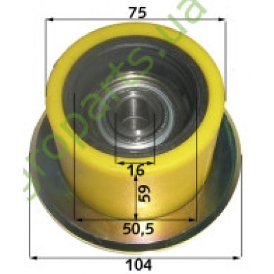 Ролик опорний з буртиком D75