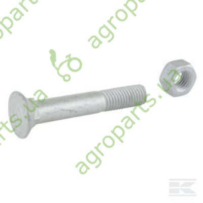 Гвинт + гайка M12x75b30 12.9 MU 10 DIN608 Zn