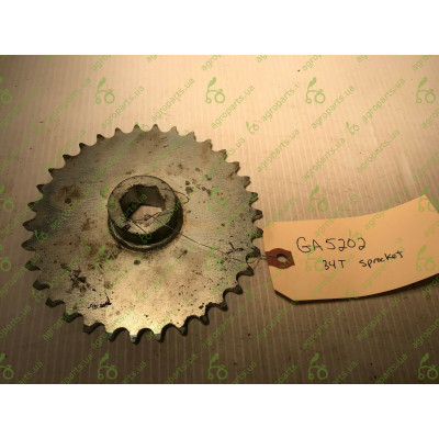 Зірочка під 6-гранний вал Z=34 t=12,7 1/2x5/16" вал 7/8 grand.