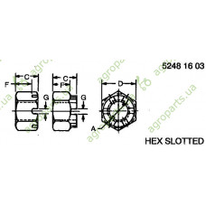 Гайка корончата M24x1,5 DIN937