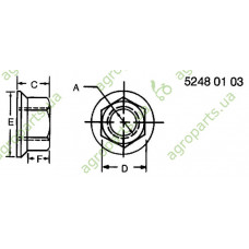 Гайка флянцева 1/2"-13 DIN6927