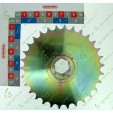 Зірочка під 6-гранний вал Z=30 t=12,7 1/2x5/16" вал 7/8 10121068/65036043/66004490 grand.