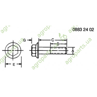 ГВИНТ 6-ГР. 5/8"x4" A54053/A89096