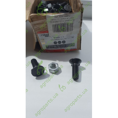 Гвинт з вусиками + гайка M12x35 10,9 DIN11014 DIN934 10 (коробка 50шт)